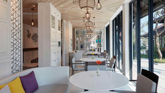 Indoor seating area at Amaya Café