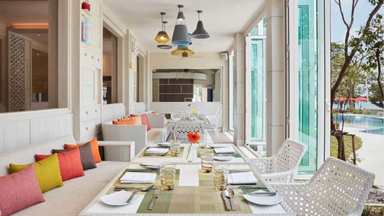 Seating area at Amaya Food Gallery